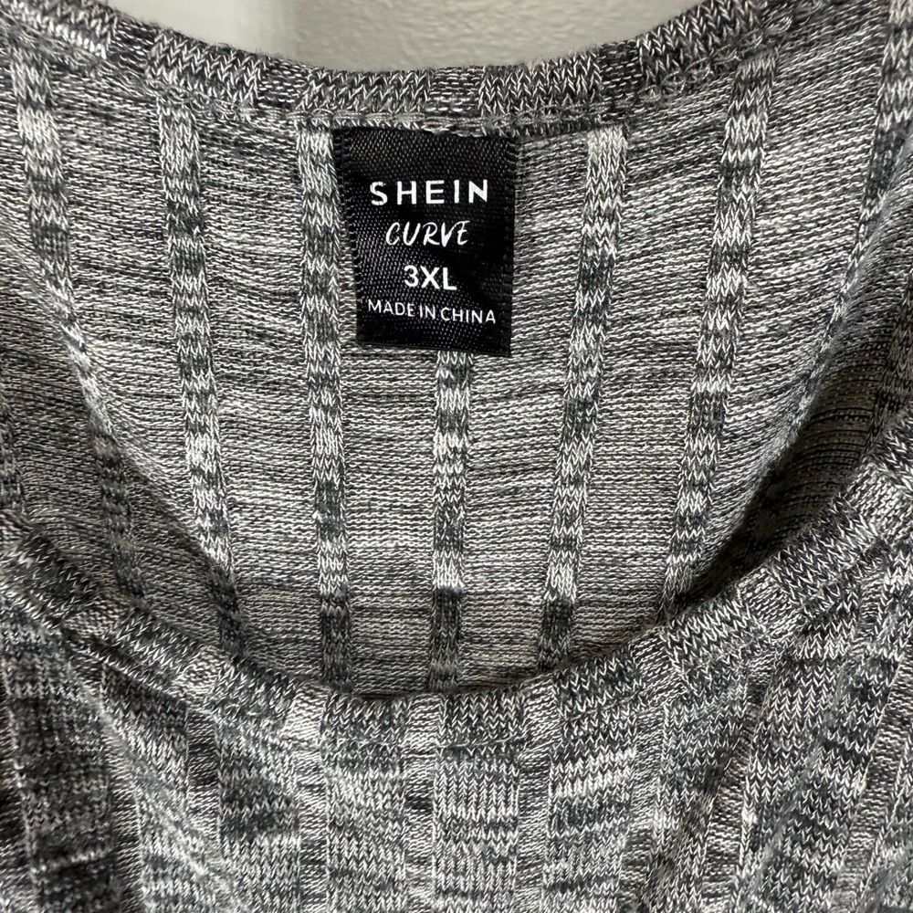 Shein Gray Patterned Knit Romper - image 3